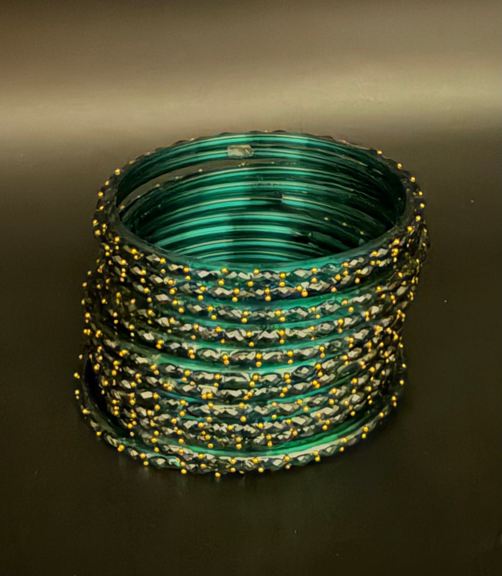 Raindrop Glass Bangles (Set of 10-12)