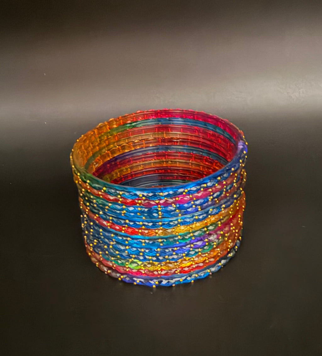 Raindrop Glass Bangles (Set of 10-12)