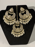 Gold Earrings Tikka Set