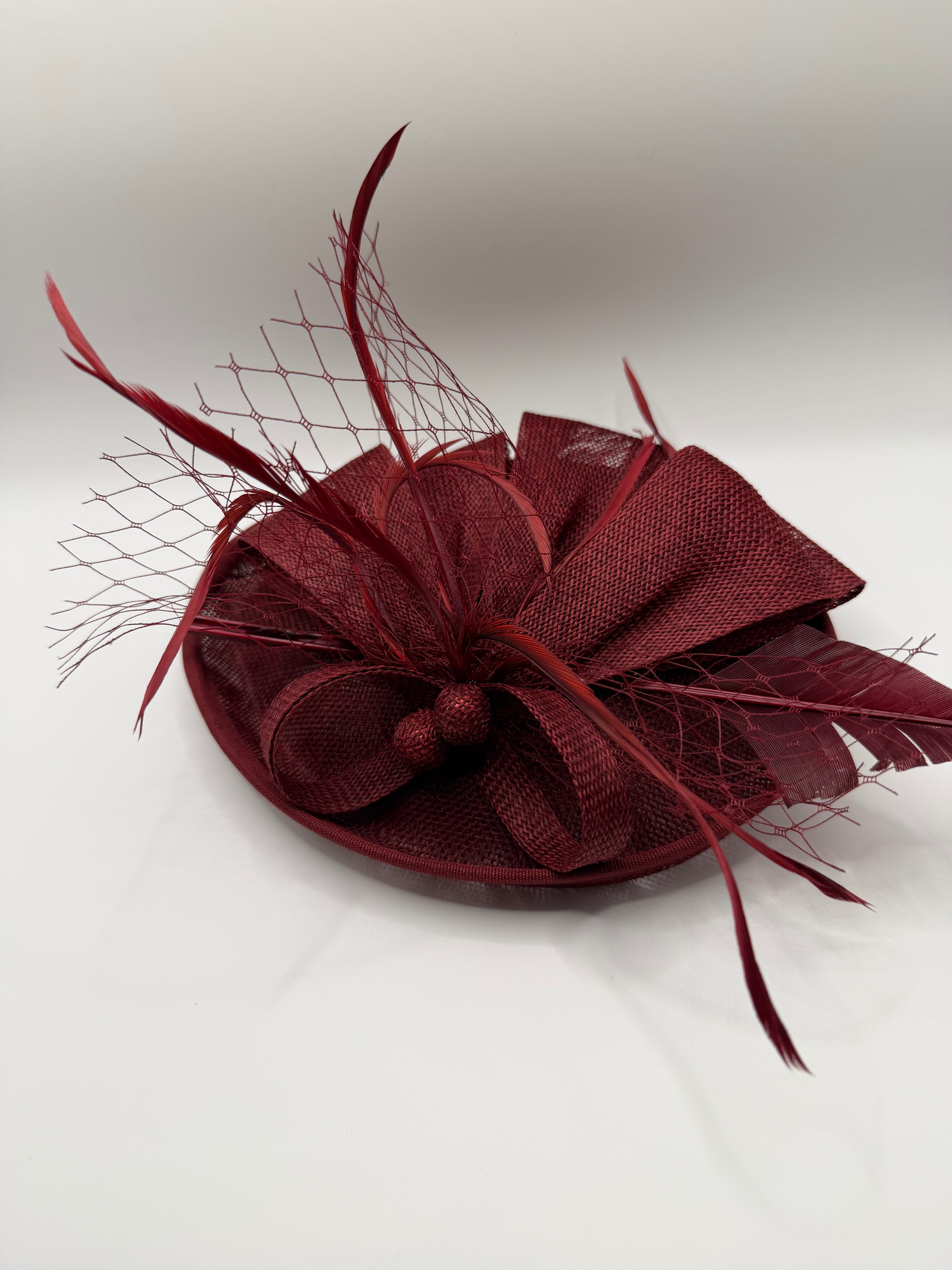 Burgundy Fascinator
