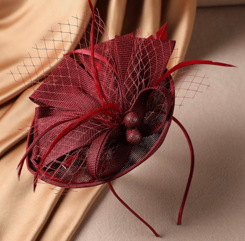 Burgundy Fascinator