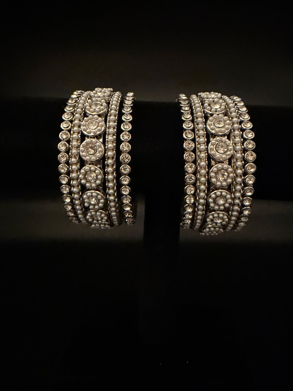 Silver Bejewelled Bangle Set