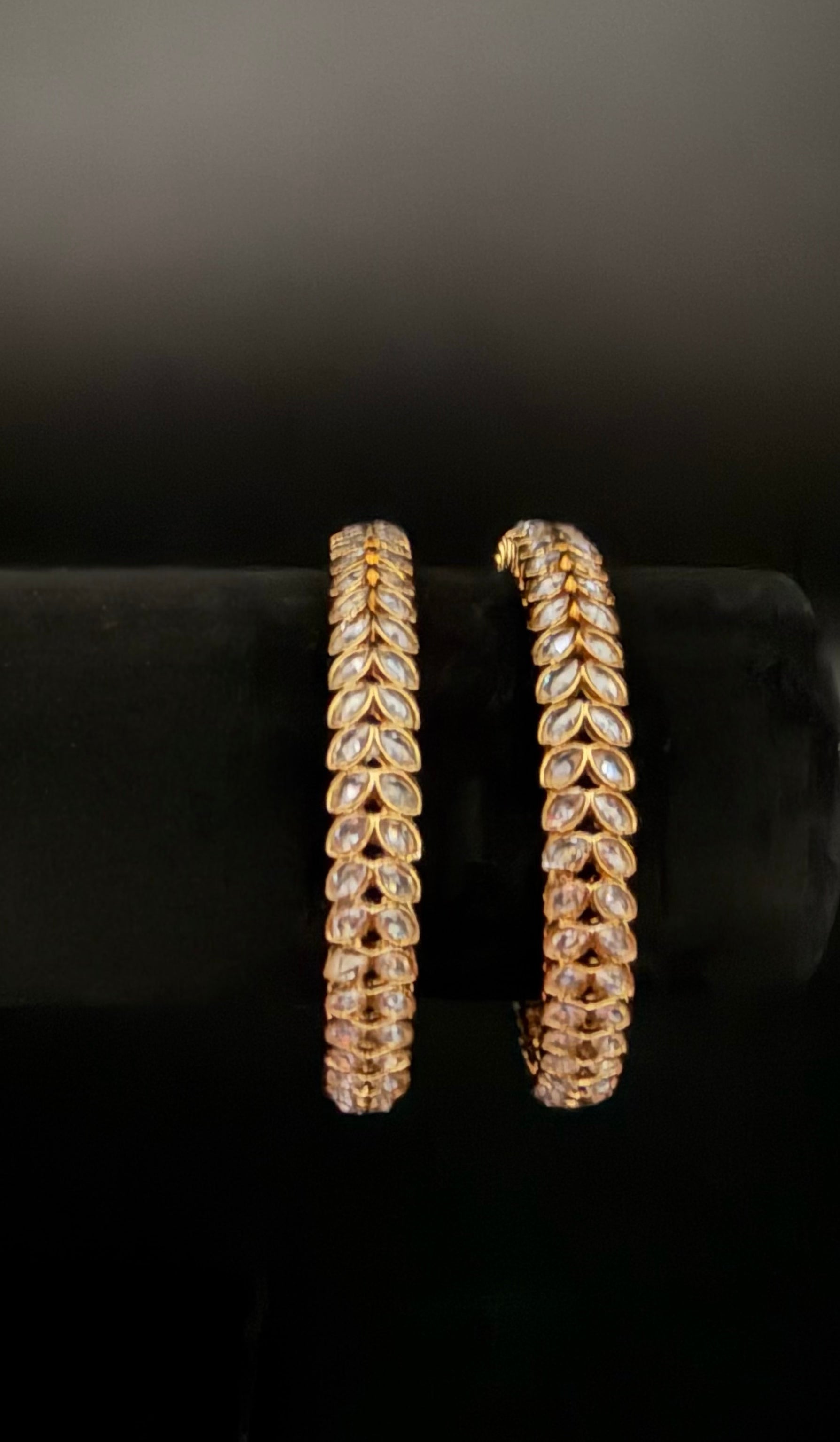 Gold Antique Bangles (Set of 2)