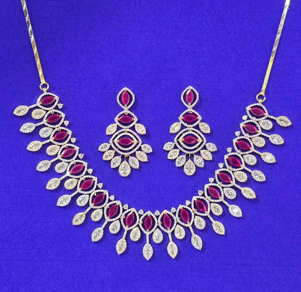 Heer Cubic Zirconia Necklace Earrings Set