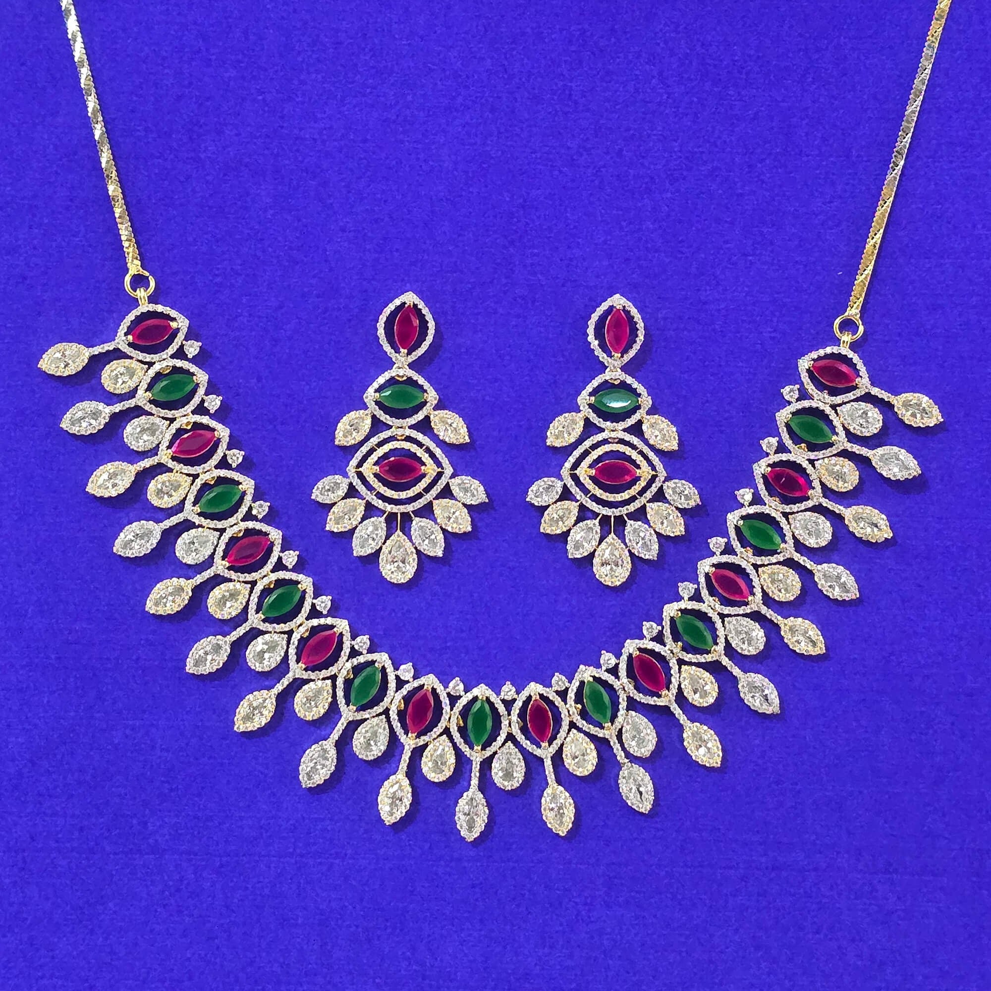 Heer Cubic Zirconia Necklace Earrings Set