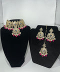 Gold and Pink Heavy Choker Set